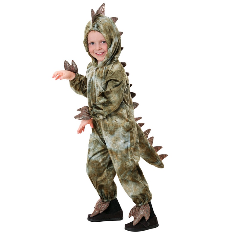 Korkealaatuinen dinosaurus cosplay -puku lapsille Halloween Party Tyrannosaurus Rexin jumpsuit lapsille