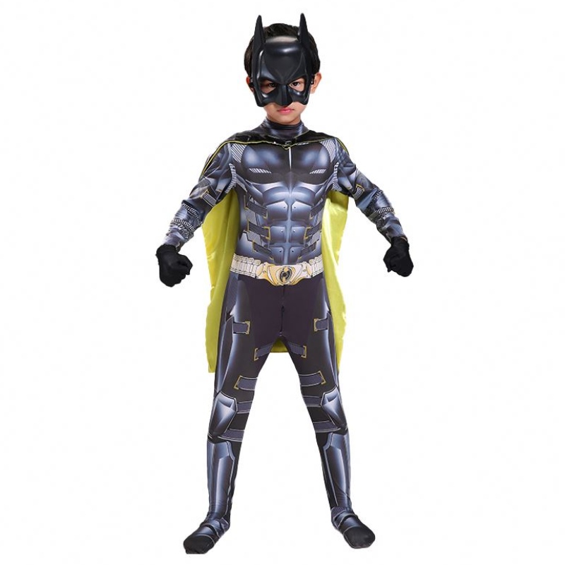 Klassinen tyyli TV&film Kids Male Action Fight Superhero Avenger Halloween Party Man Jumpsuit Anime Comic Bat Cosplay -pukut