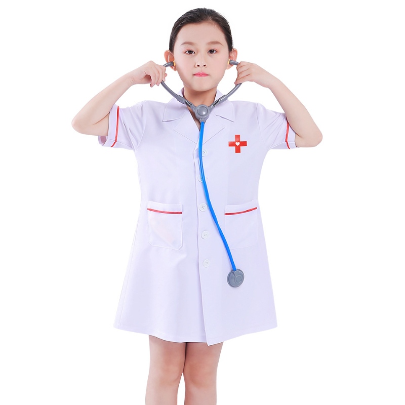 Kids Doctor -puku pukeutuu taapero tyttö Halloween -puku roolipelisarja ja asusteet