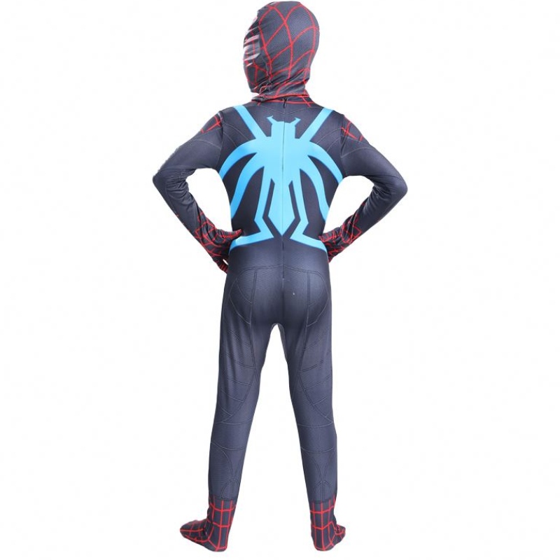 Uusi Muscle TV -elokuvapeli vanhempien lasten pojat Kid Amazing Black Red Superhero Jumpsuit Halloween Anime Cosplay Spiderman -puku
