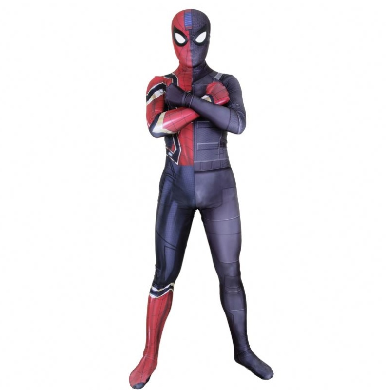 Spandex scealth Seamad Superhero Amazing Spider Man Jumpsuit Halloween Cosplay Set Spider Man -puku miehille&kids