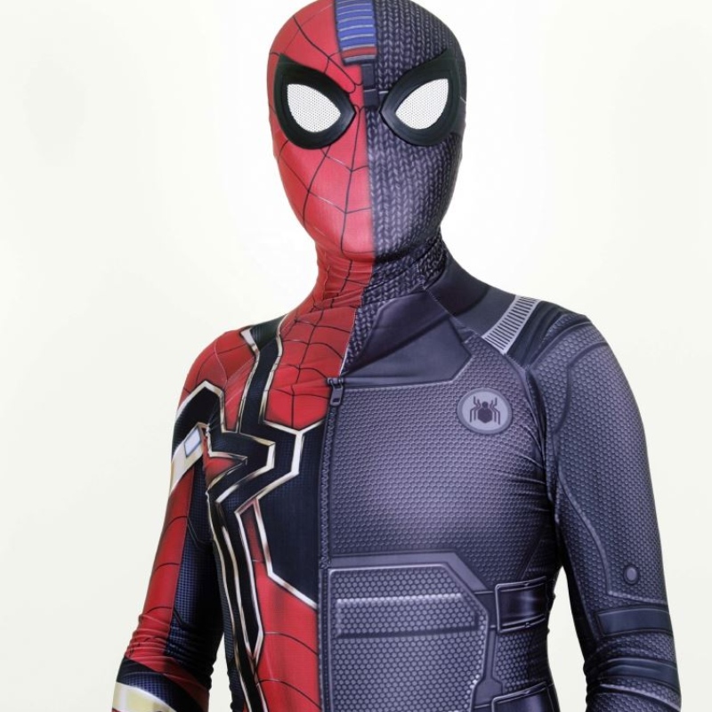 Spandex scealth Seamad Superhero Amazing Spider Man Jumpsuit Halloween Cosplay Set Spider Man -puku miehille&kids