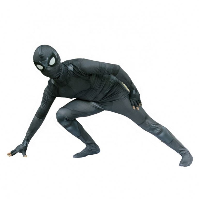 Uusi tyyli musta supersankari zentai -puku Halloween TV&movie Cosplay Black Spider Man -puku kasvojennaamioiden kanssa lapsille&adults