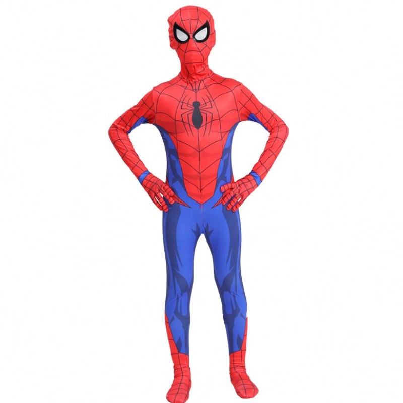 Klassinen Hot-myynti Halloween Party Kids&adult TV&Movie Superhero Cosplay Anime Jumpsuit Spiderman Sisävaatteet Puku maskilla