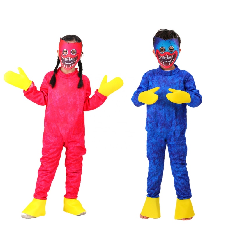 Tyttöjen lasten cosplay puku sininen unikko leikkiä huggys wuggys -puku pojille