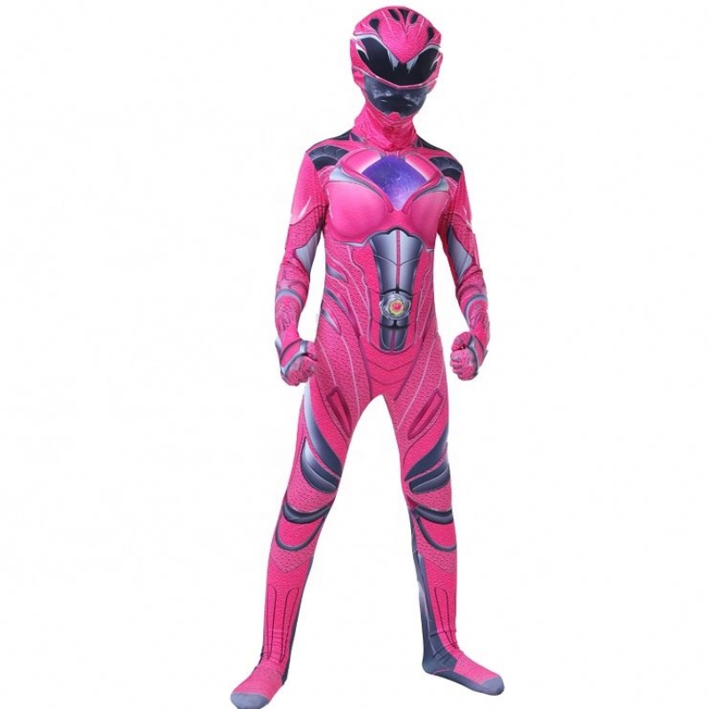 Kuuma sarjakuva sarjakuvahahmo Halloween Party Power Ranger -puku kasvonaamarilla lapsille