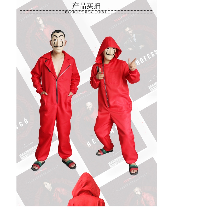 Salvador dali -elokuvan puku raha heist paperin talo la casa de papel cosplay halloween -juhlapukuja