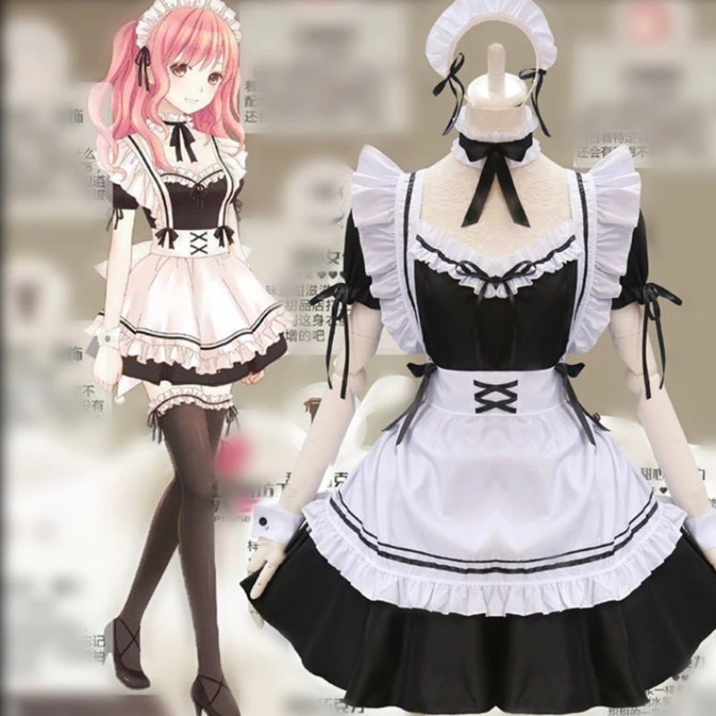 Ranskalainenneito esiliina lolita fancy mekko cosplay cousme Maid-mekot Halloween Maidasupu (S-5xl)