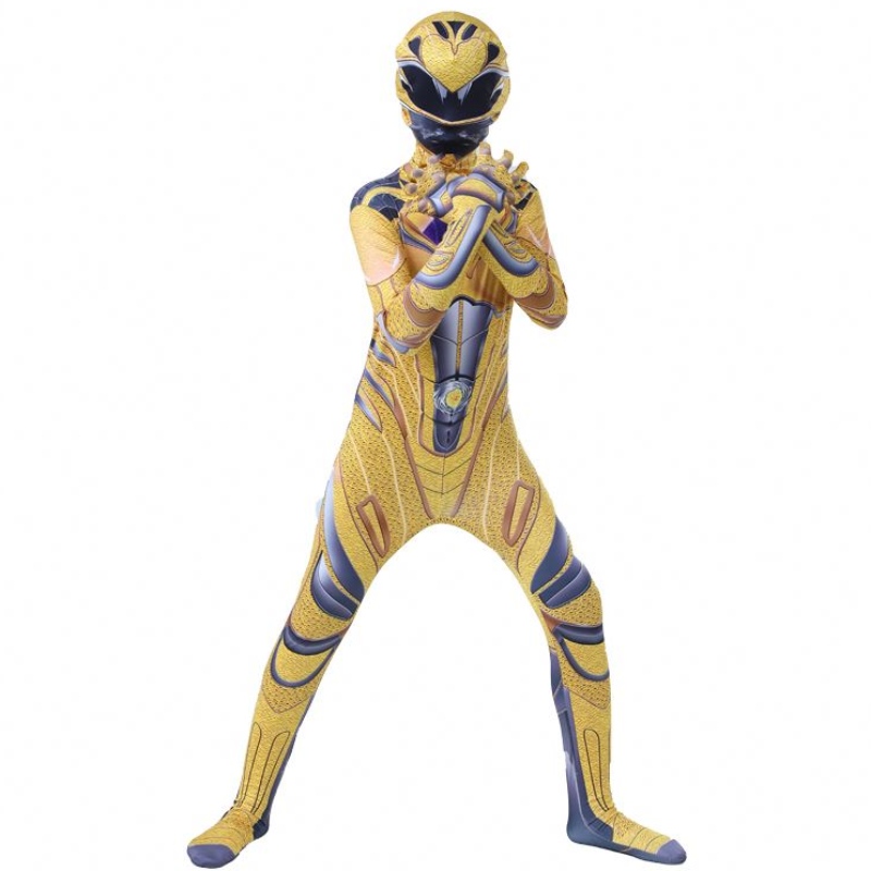 Useita värillisiä 3D -painetut Halloween Party Cartoon Anime Superhero Cosplay Power Ranger -puku -puku lapsille