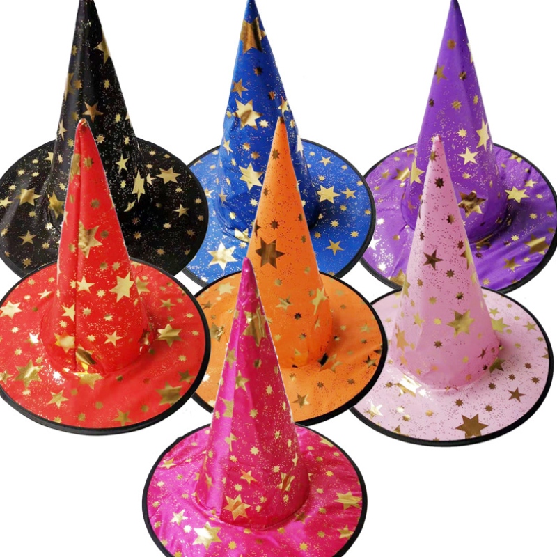 Kuuma myynti Halloween Cosplay Black Pointed Witch Hat -koristeet aikuisille ja lapsille