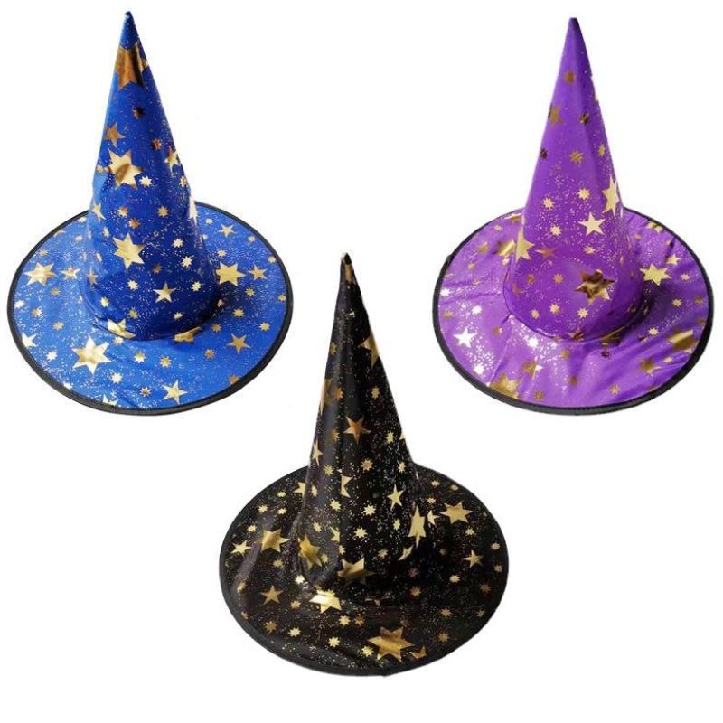 Kuuma myynti Halloween Cosplay Black Pointed Witch Hat -koristeet aikuisille ja lapsille