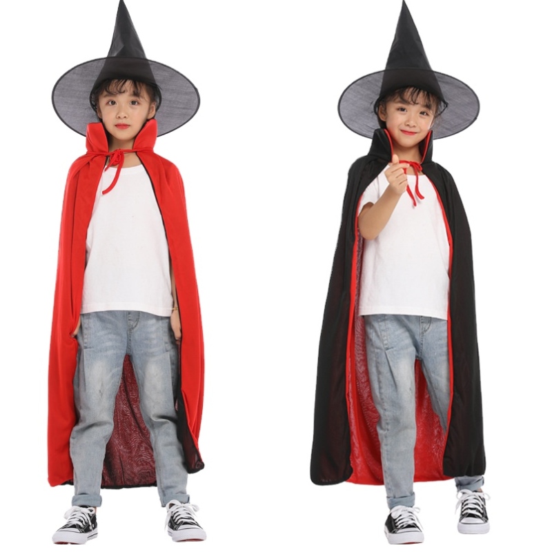 Uusi saapumismeikki Cosplay Cloak Witch Cape hat Halloween Party Cape for Kids