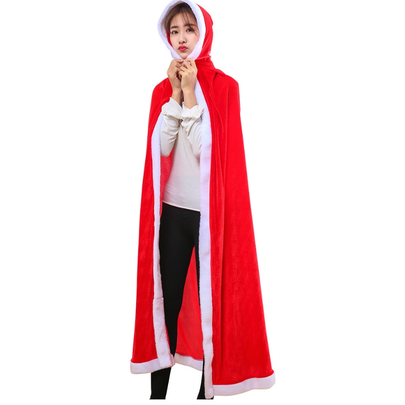 Joululasten capes aikuisten sametti viitta joulupanta cosplay -juhlat puvut