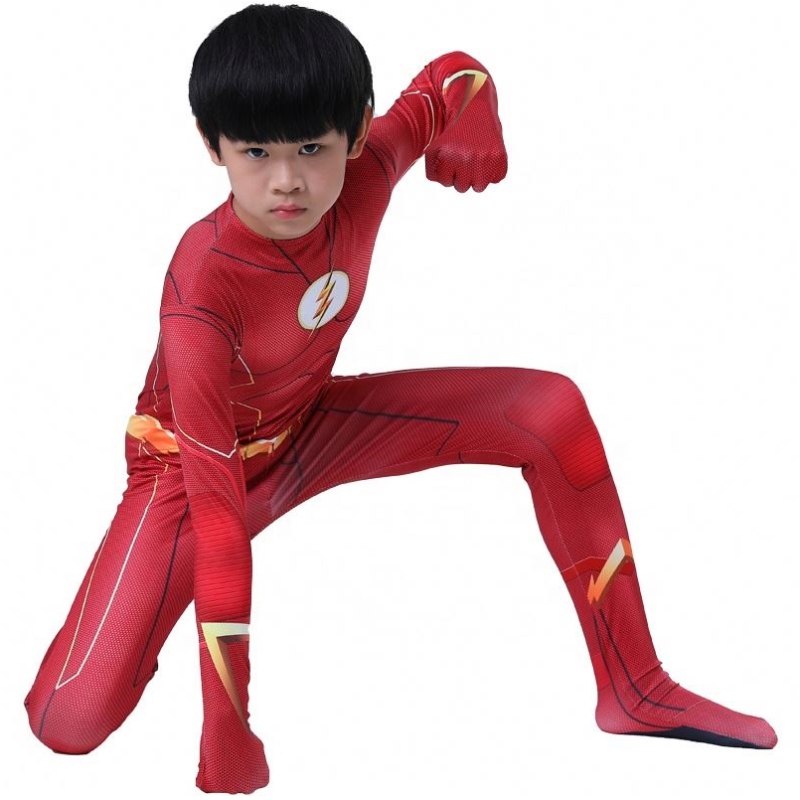 Factory Direct Superhero Outfit Halloween Party Cosplay TV&movie -puku tukee Flash Man -pukuja pojille
