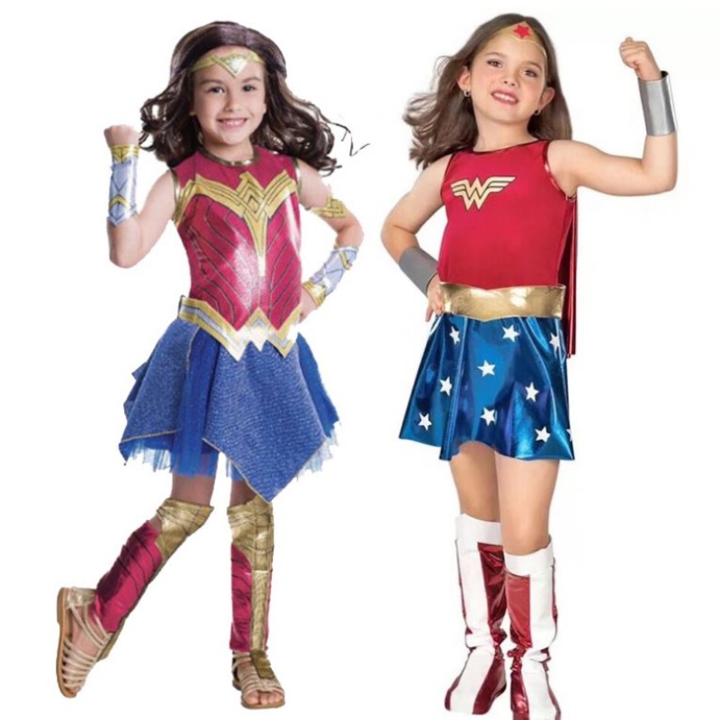 Baige Girls Wonder Woman -puku Halloween Setti prinsessajuhlimekko Ladybug Kids -puku