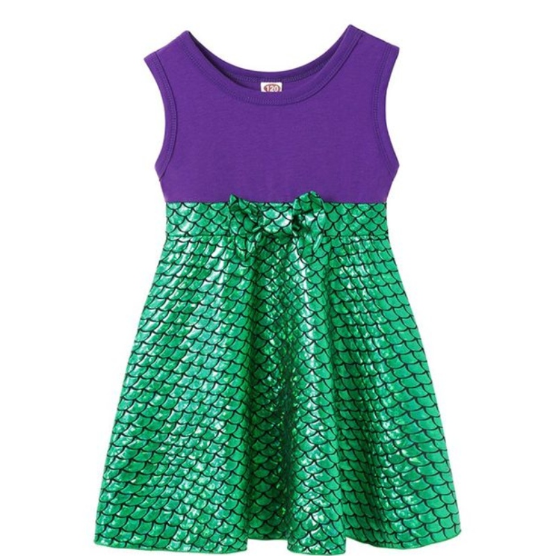 Dressy Princesses -kokoelman mekko tytöille Elsa&anna Party Wear Cear Summer Pehmeä puuvillavaatteet Summer A Line Frocks Kids Asfits