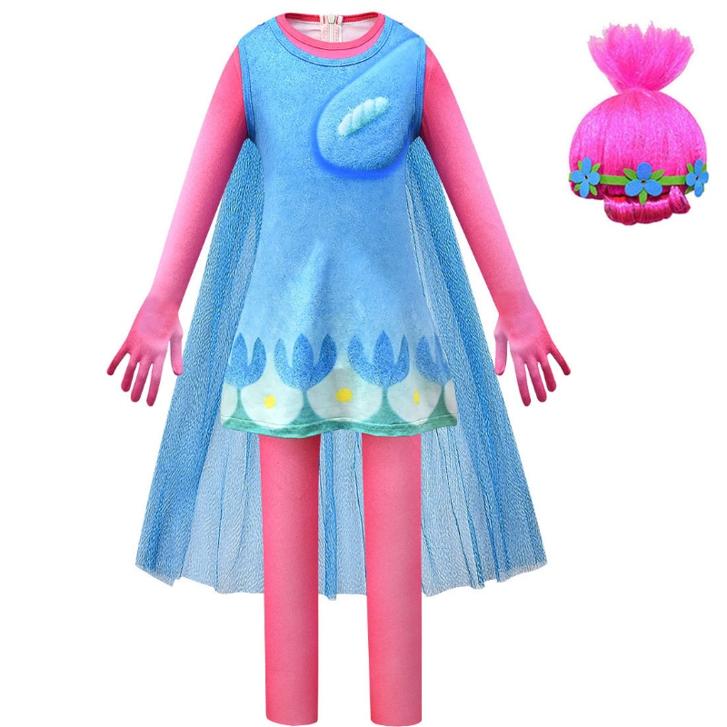 Viimeisin hauska glam Elf World Tour Girls Classic Poppy Puku pienille lapsille