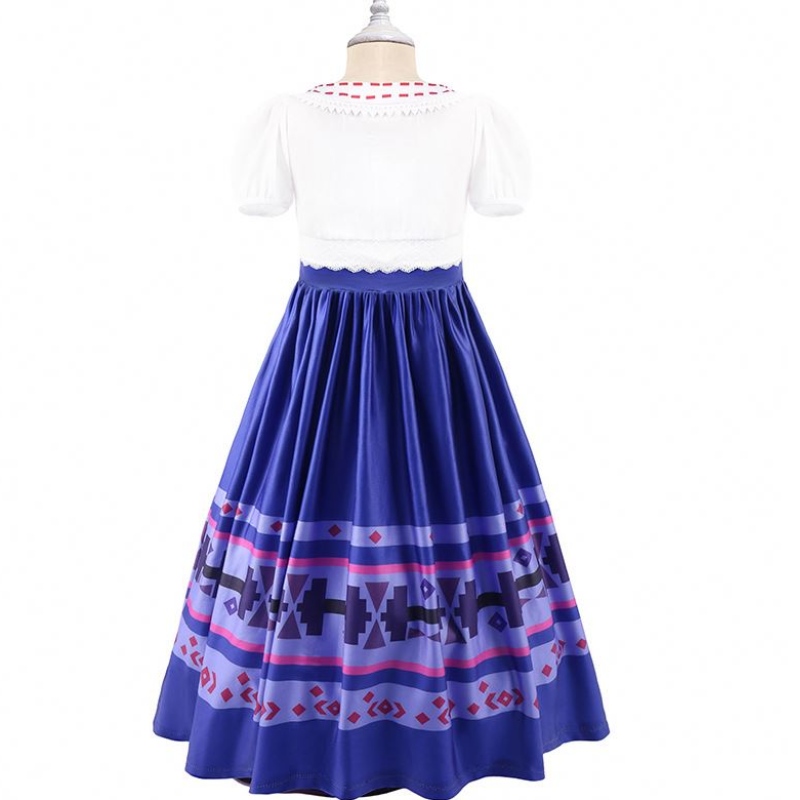 Baige Encanto Blue Lusia Mirabel Isabela Cosplay -puku Lyhyt hihat teemajuhlapuku MFMW010