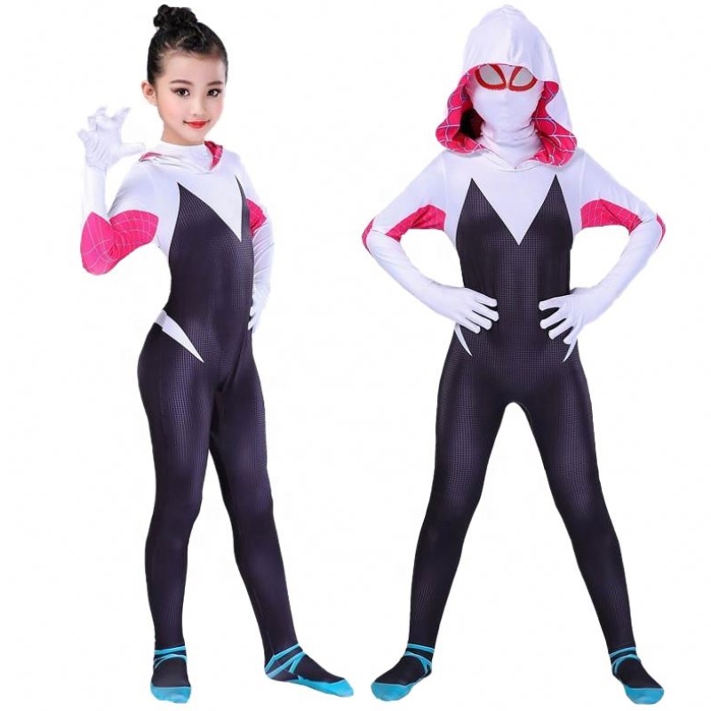 Loma Halloween -juhlat Tukkumyynti Naisten tyttöjen lapset Gwen Spider Man Rinnakkaiset universaaliset vaatteet sukkahousut cosplay -puvut maskin kanssa