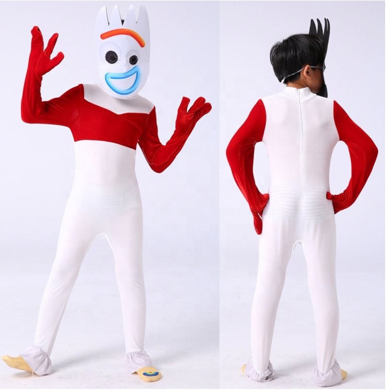Tehtaan valkoinen body -cosplay -puku Halloween Party Forky Performance Wear Wear Toy Story -puku lapsillenaamarilla