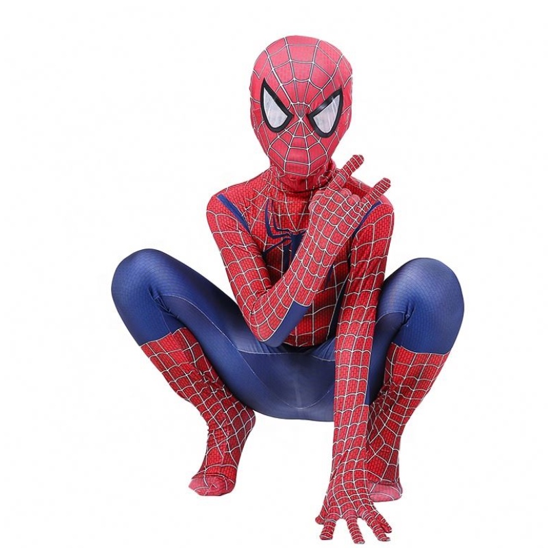 Zipper asettaa Halloween TV&Movie Superhero Jumpsuit Performance Wear Spider-Man -puku päähineillä