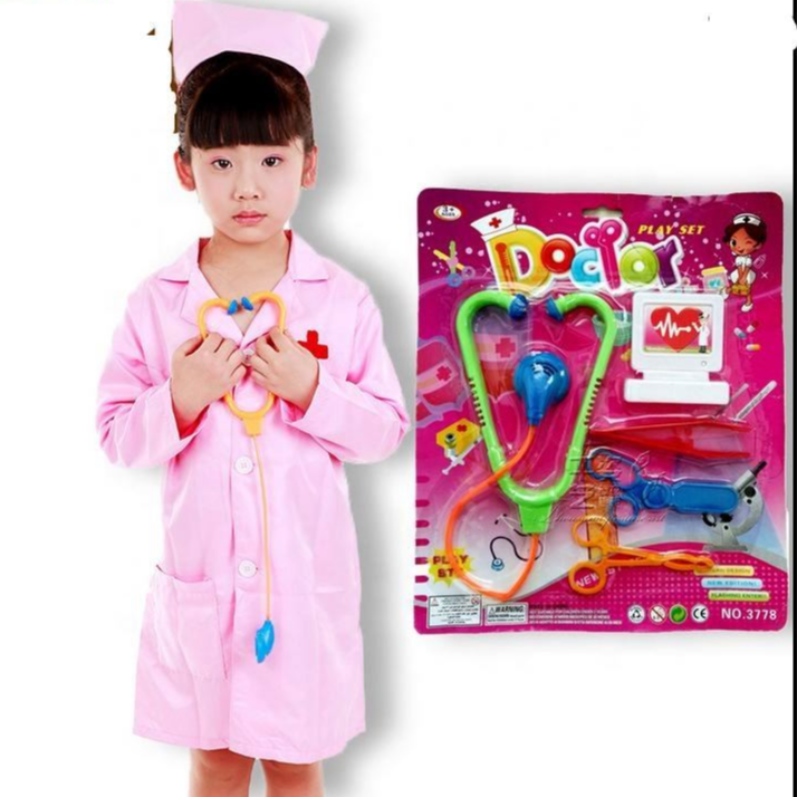 Hot Lab Surgeon Roleplay Set Children Ura Uniform -puku puku Halloween -lääkäri sairaanhoitaja cosplay -puku ja lelut lapsille