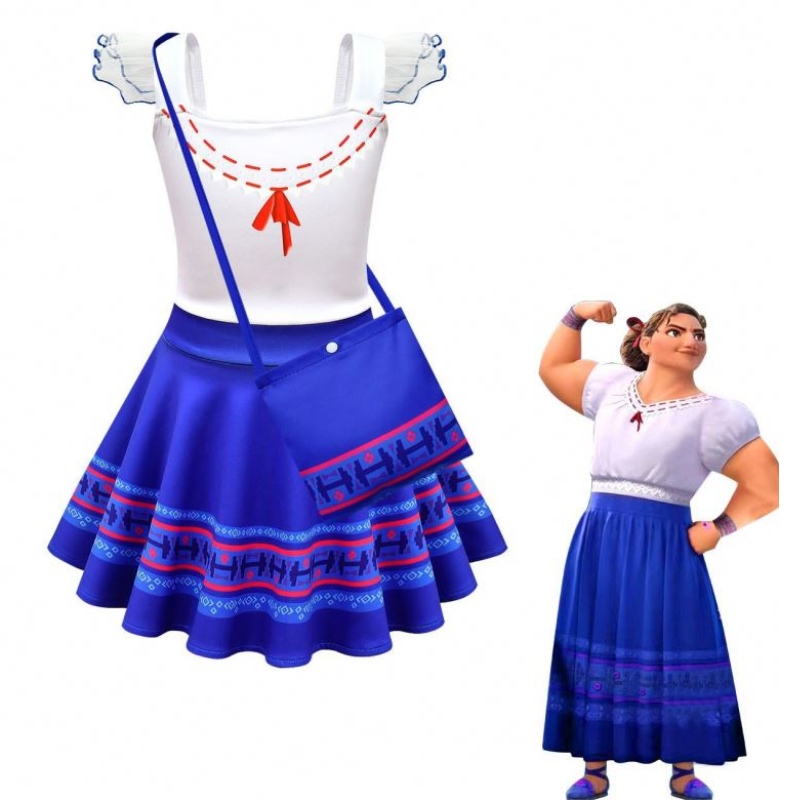 Baige Kids Girls Encanto Mirabel Cosplay -puku karnevaali Halloween Princess Party Dress