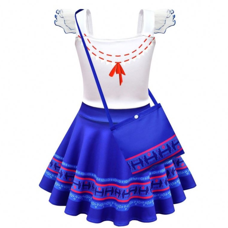 Baige Kids Girls Encanto Mirabel Cosplay -puku karnevaali Halloween Princess Party Dress