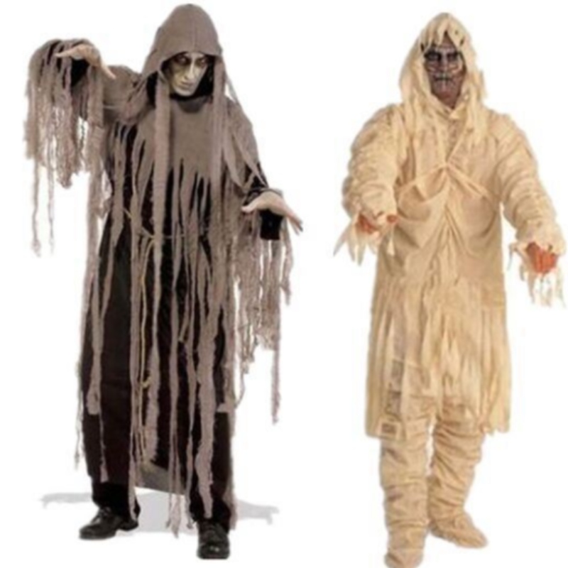 Halloween aikuisten puku kauhu painajainen zombie -kangas aave vaatteet cosplay muumio puku