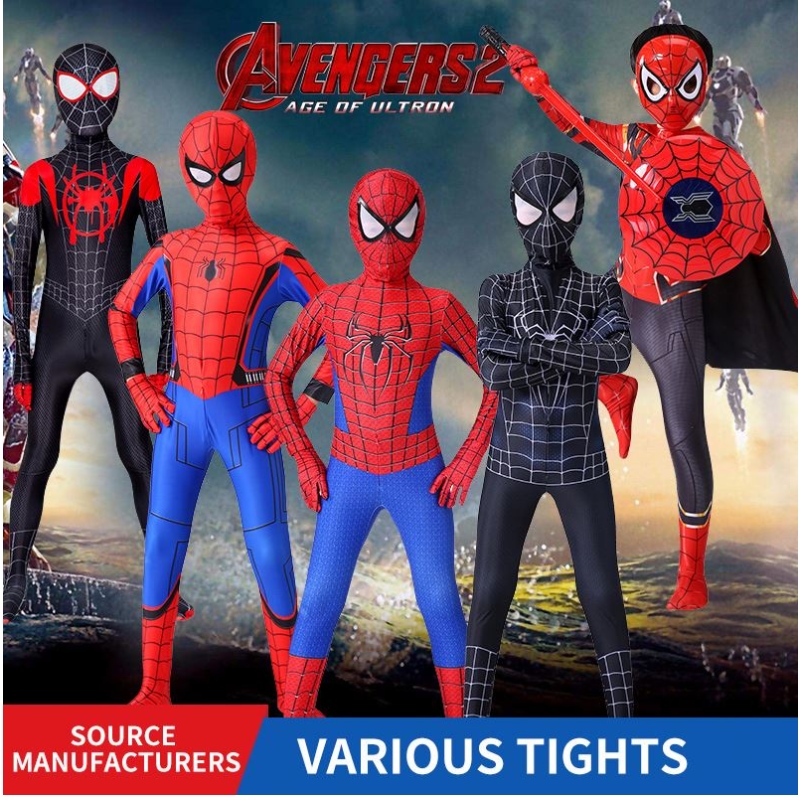 Valmistajat tukkumyynnin hämähäkki rinnakkainen maailmanjoustava ja hengittävä cosplay -vaatekappaleet Marvel