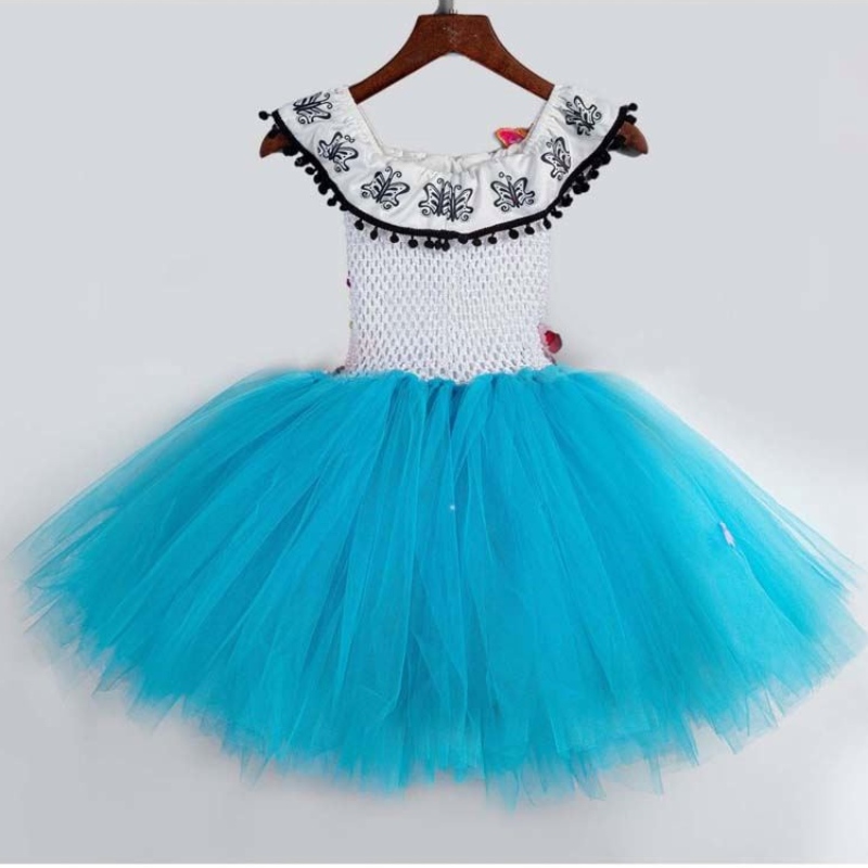 Halloween -vaatteet Kids Virkkata tylli fluffy Flower Encanto Mirabel Tutu -mekko