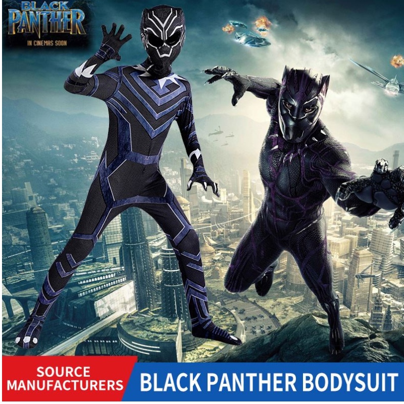 Lapset puku cosplay vaatteet musta pantteri bodysuit marvel supersankaripukujuhlat