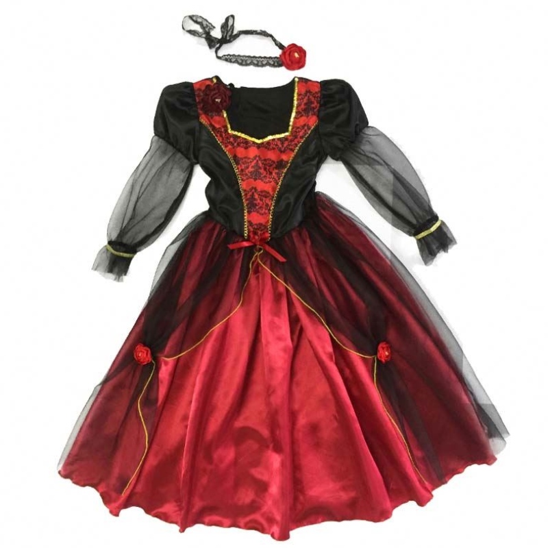2022 Laadukas Halloween-puku Kids Vampire Girl Cosplay -puku 10-12Y HCVM-001