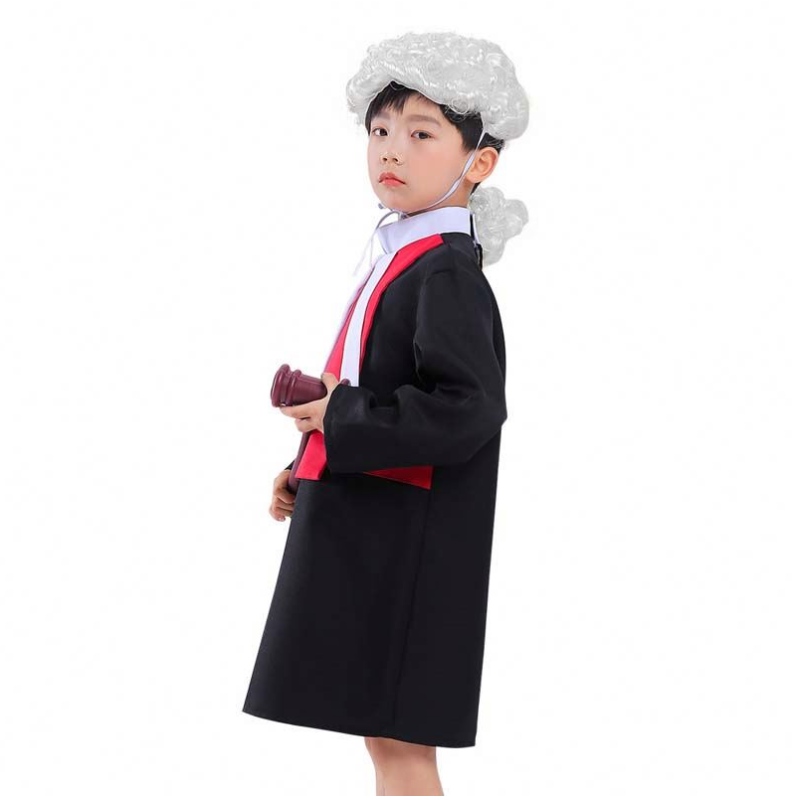 Halloween Kids Performance Cosplay Coats Kinder Darden Ammattituomari Robes Stage Party Dress Lasten lakimies Puku HCBC-007