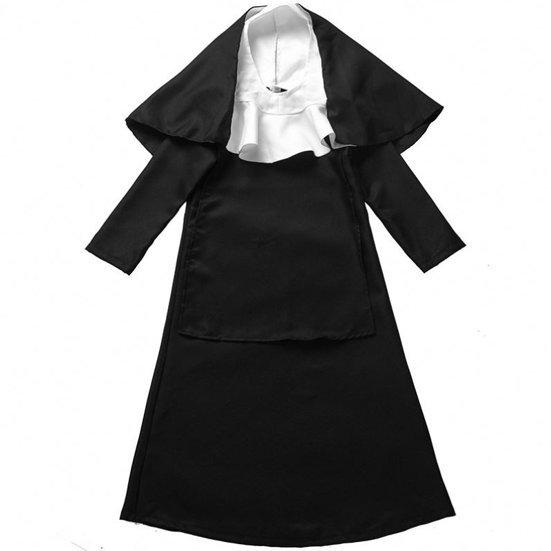 Halloween Masquerade cosplay Jeesus -puku Maria Black Nunt Cobes Halloween Priest -puku HCBC-009