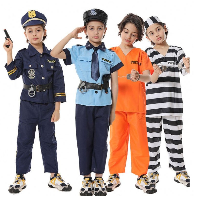 Halloween pukeutuu poliisi teeskentele leikkiä Lasten poliisin puku pojille HCBC-005