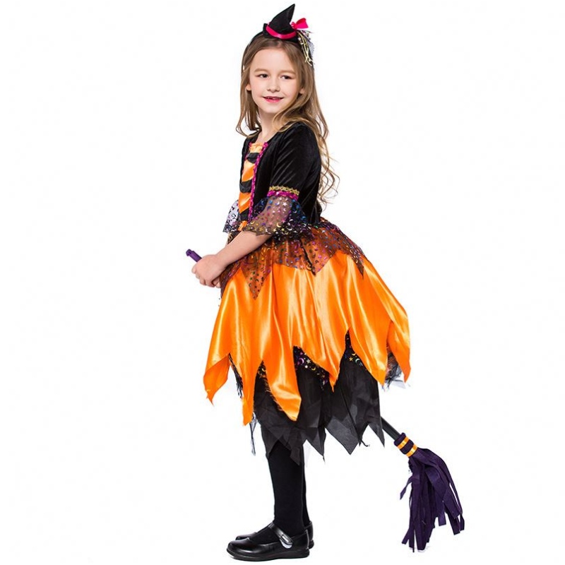 Halloween Fancy Party Dress asu oranssi lastennoitavaatteet HCVM-018