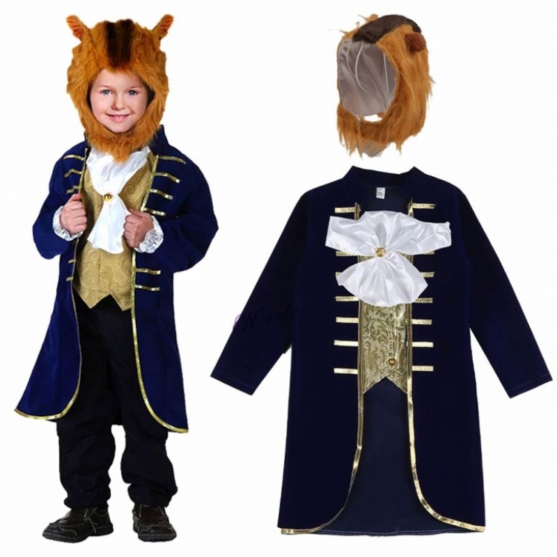 Poikavauva taapero Halloween Cosplay Beast Prince Kids Prince -puku päähineen solmio HCBL-014