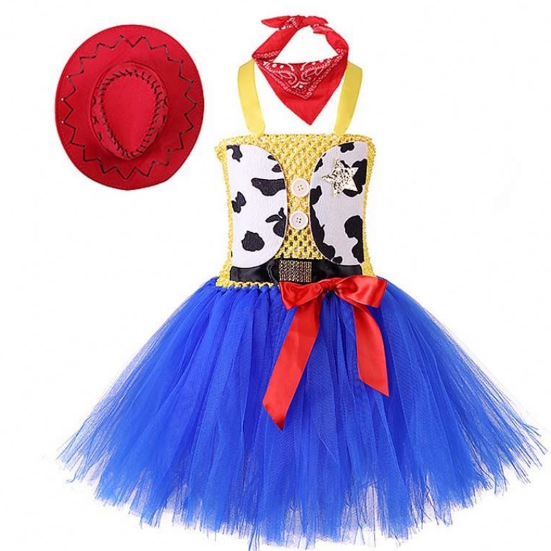 Pääsiäisen syntymäpäiväjuhlat pukeutuvat vaatteisiin cowgirl-puku tytölle 1-12 vuotta bandana cowboy hattu hcts-002