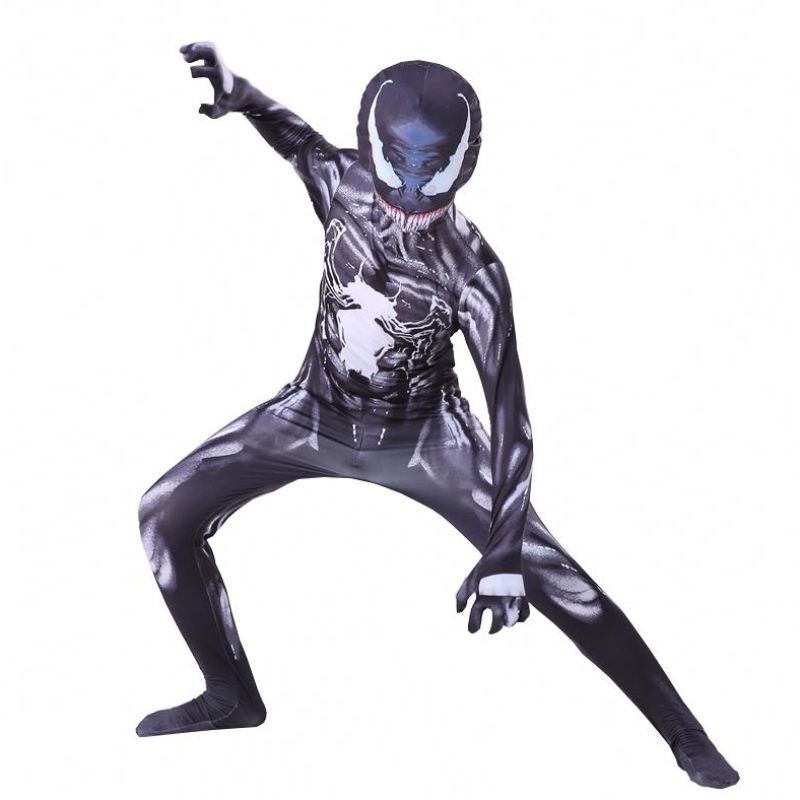 Uusi myrkkypuku Kids Suittuu jumpsuit -pojat Symbiote Spiderman -puku superheros cosplay halloween -pukuja aikuisille