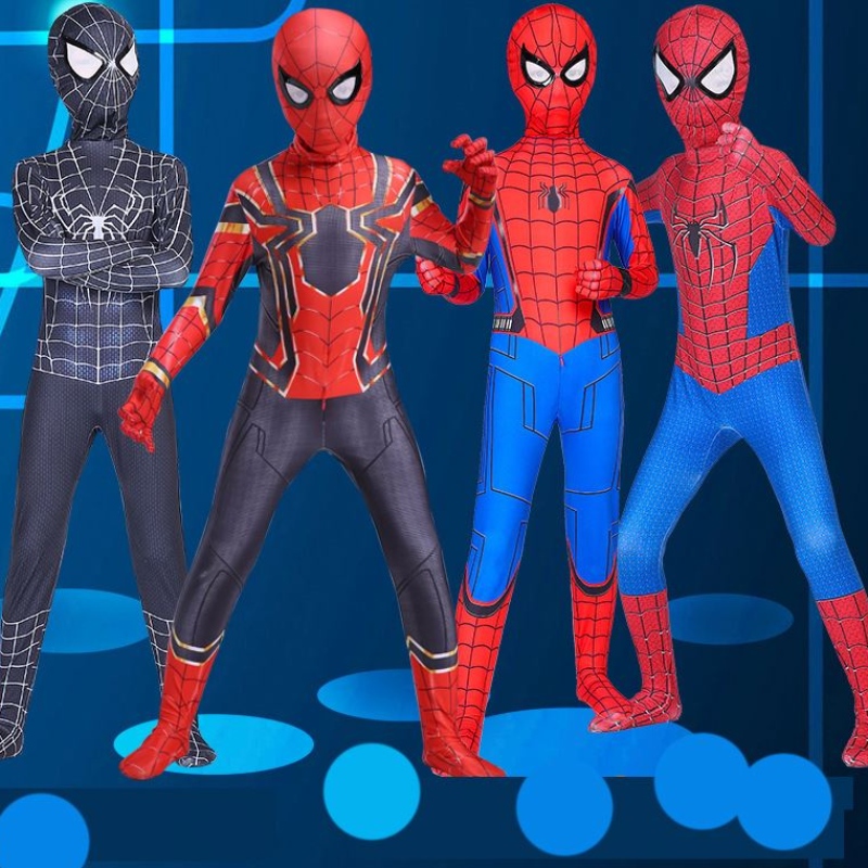Punainen musta hämähäkkimies puku hämähäkki mies puku Spider-Man-pukut lapset Spider-Man cosplay vaatteet Halloween-puku