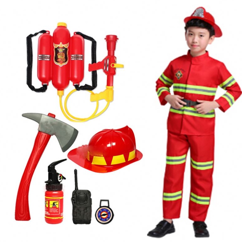 2021 Halloween Cosplay Kids Firefighter Uniform Childs Sam Fireman Rool Work vaatteet puku poika tyttö Performance Party -pukut