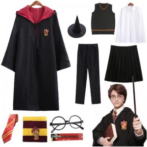 2022 Kuuma myynti Harry cosplay -puku -lapset ja aikuiset Potter -kaapin Halloween -juhlapukuille