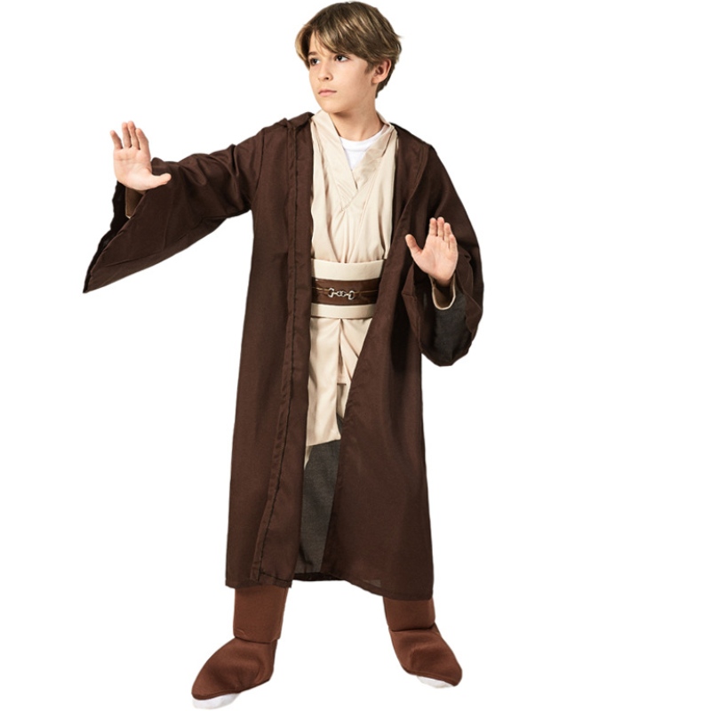 Klassisen lapsen hupullinen jedi robe Halloween cosplay -puku lapsille