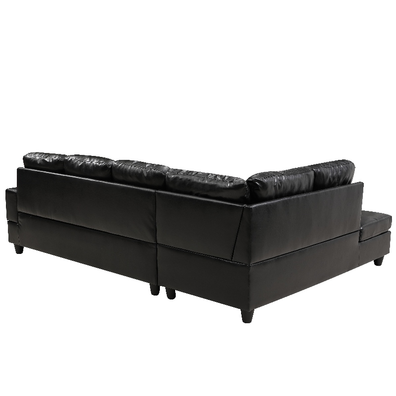 Faux Leather Sectional Sohva Olohuoneen Sohvasarja, jossa säilytys