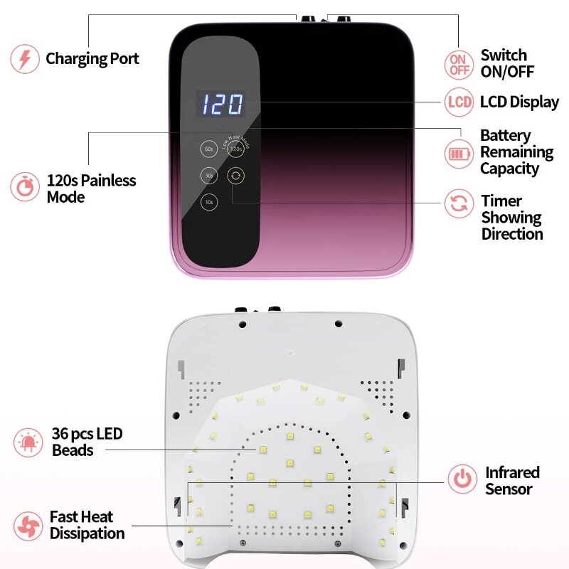 M & R 602Pro Langaton Led Nail Lamppu