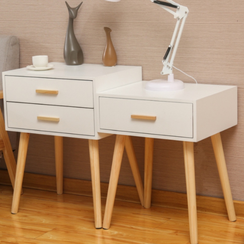 Moderni Yksinkertainen Makuuhuonekalusteet Puupöytä Yöpöytä Valkoinen Laatikko Nordic Style Yöpöytä