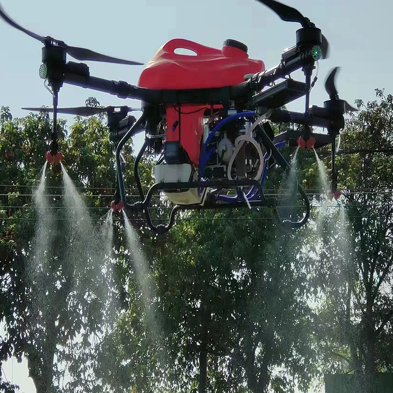 4 akseli 22 kg öljykäyttöinen hedelmöitys Drone -maatalouden ruiskutus Drone -maatalous