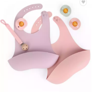 Vauvan ruokalaukkujen silikoni -ruokalappu säädettävät vedenpitävät astiat elintarvikelaatikot