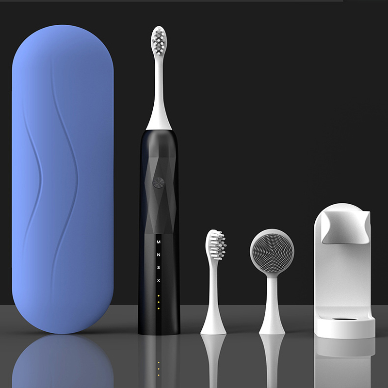 3D Professional Whating Sonic Electric Hammasharja, ladattavat sähköiset hammasharjat aikuisille ja lapsille, sisäänrakennettu älykäs ajastin, puhdistavat vedenpitävät hammasharjat, valkoinen-vaaleanpunainen-bule